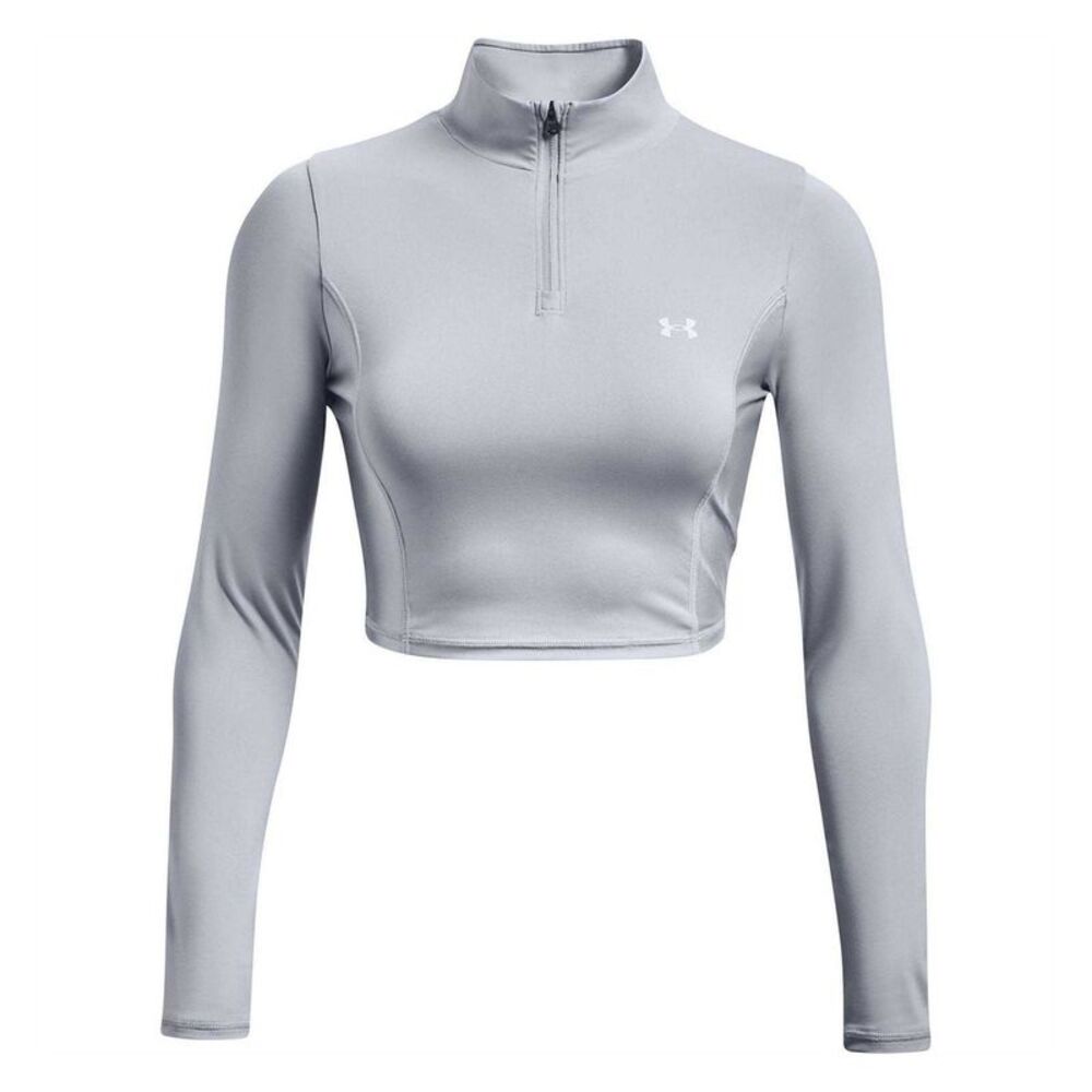 Under Armour Womens/Ladies Shine Cropped Fleece Top / Gray Dawn